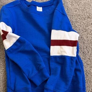 Carter's Royal Blue Kids Sweatshirt with White & Burgundy Sleeve Stripes